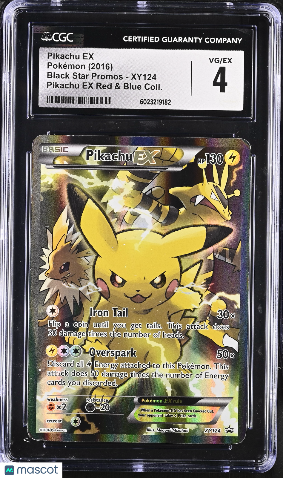 2016 Pokemon Pikachu EX #XY124 CGC 4
