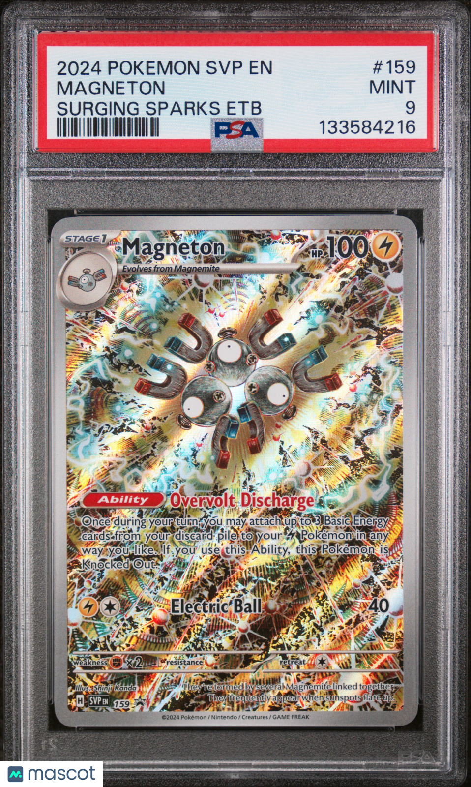 2024 Pokemon SVP EN-SV Black Star Promo Magneton #159 Surging Sparks Etb PSA 9