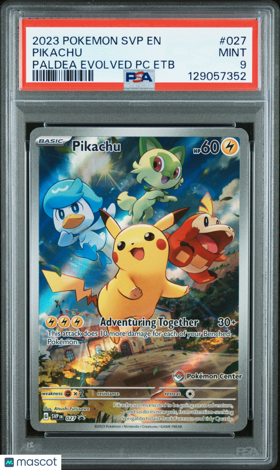 2023 Pokemon SVP EN-SV Black Star Promo Pikachu #027 Paldea Evolved PC Etb PSA 9