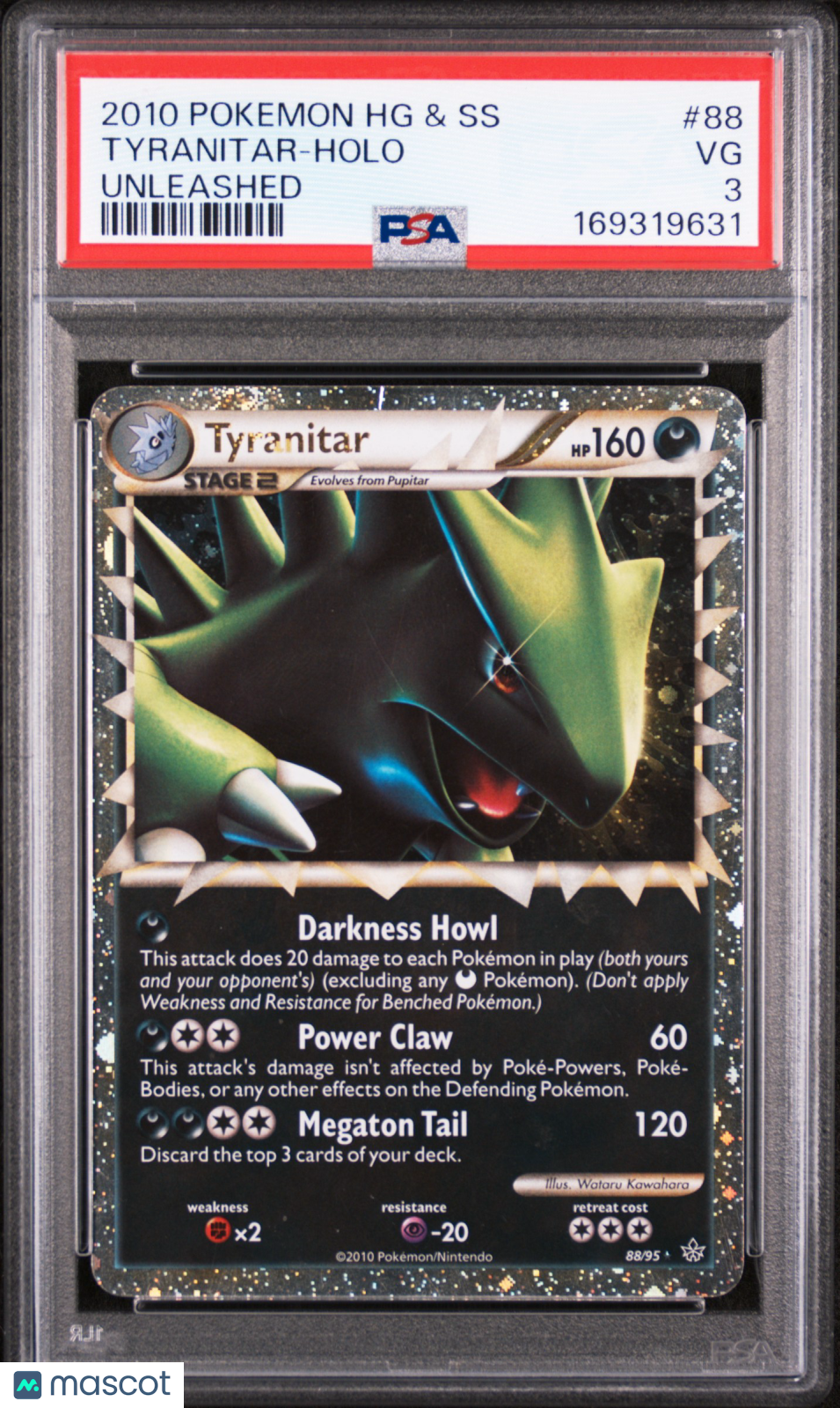 2010 Pokemon Heartgold & Soulsilver Unleashed Tyranitar #88 Unleashed PSA 3