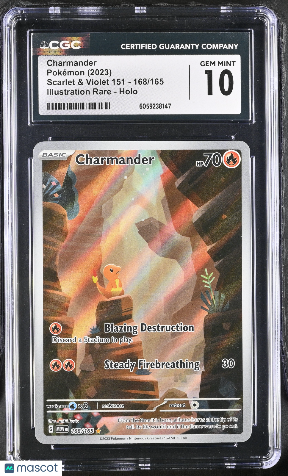 2023 Pokemon Charmander #168/165 Illustration Rare CGC 10