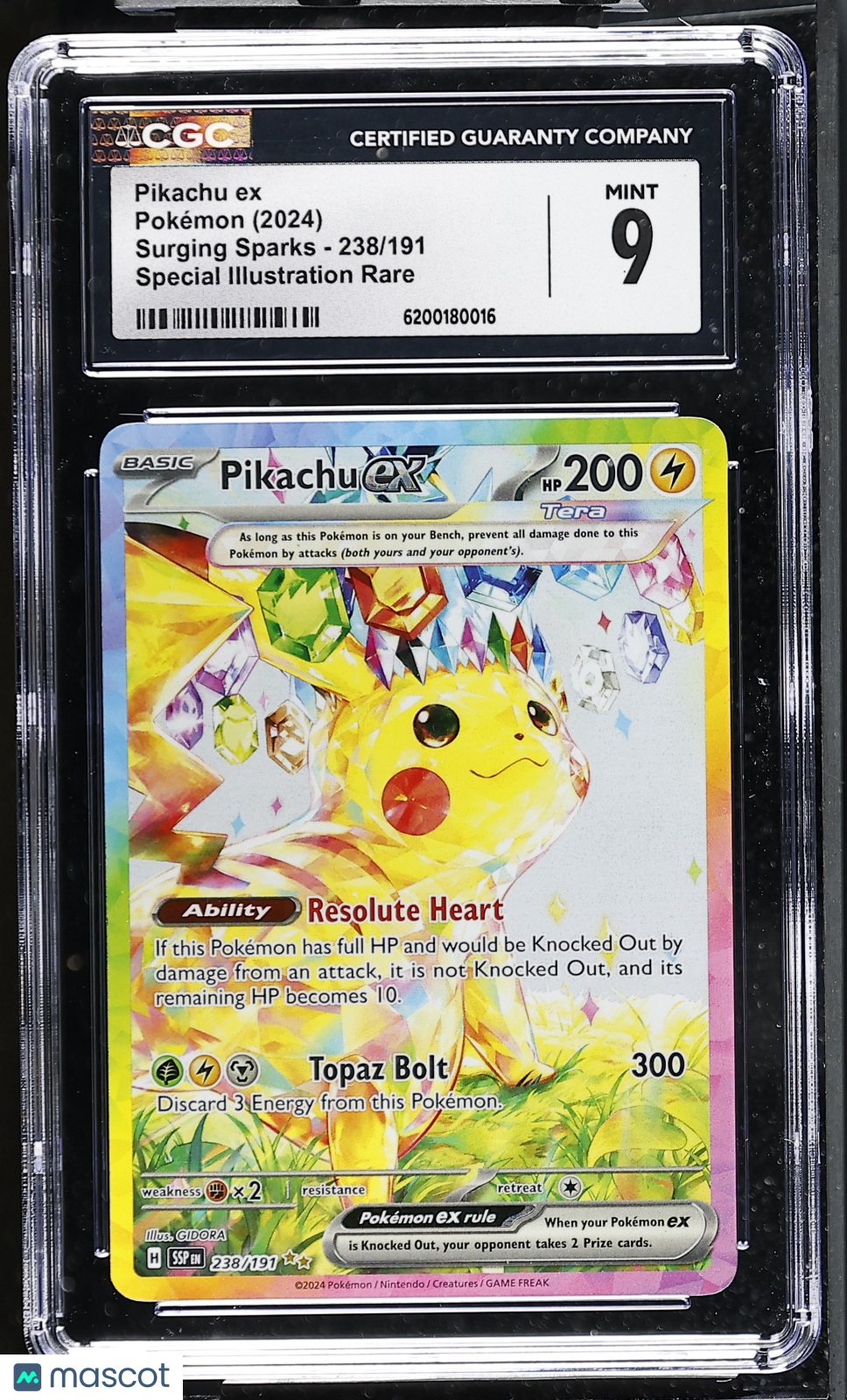 2024 Pokemon Pikachu ex #238/191 Special Illustration Rare CGC 9