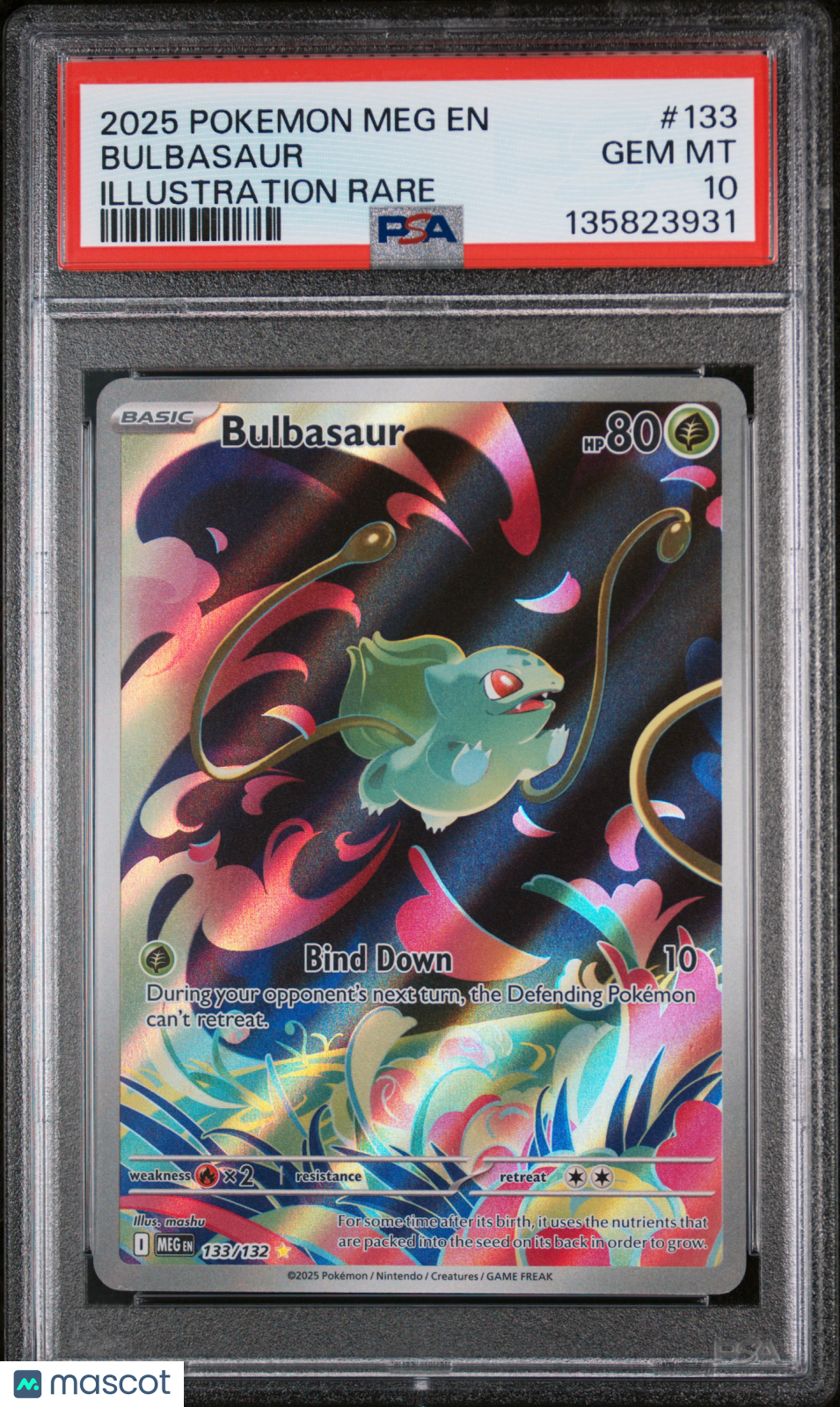 2025 Pokemon Meg EN-Mega Evolution Bulbasaur #133 Illustration Rare PSA 10