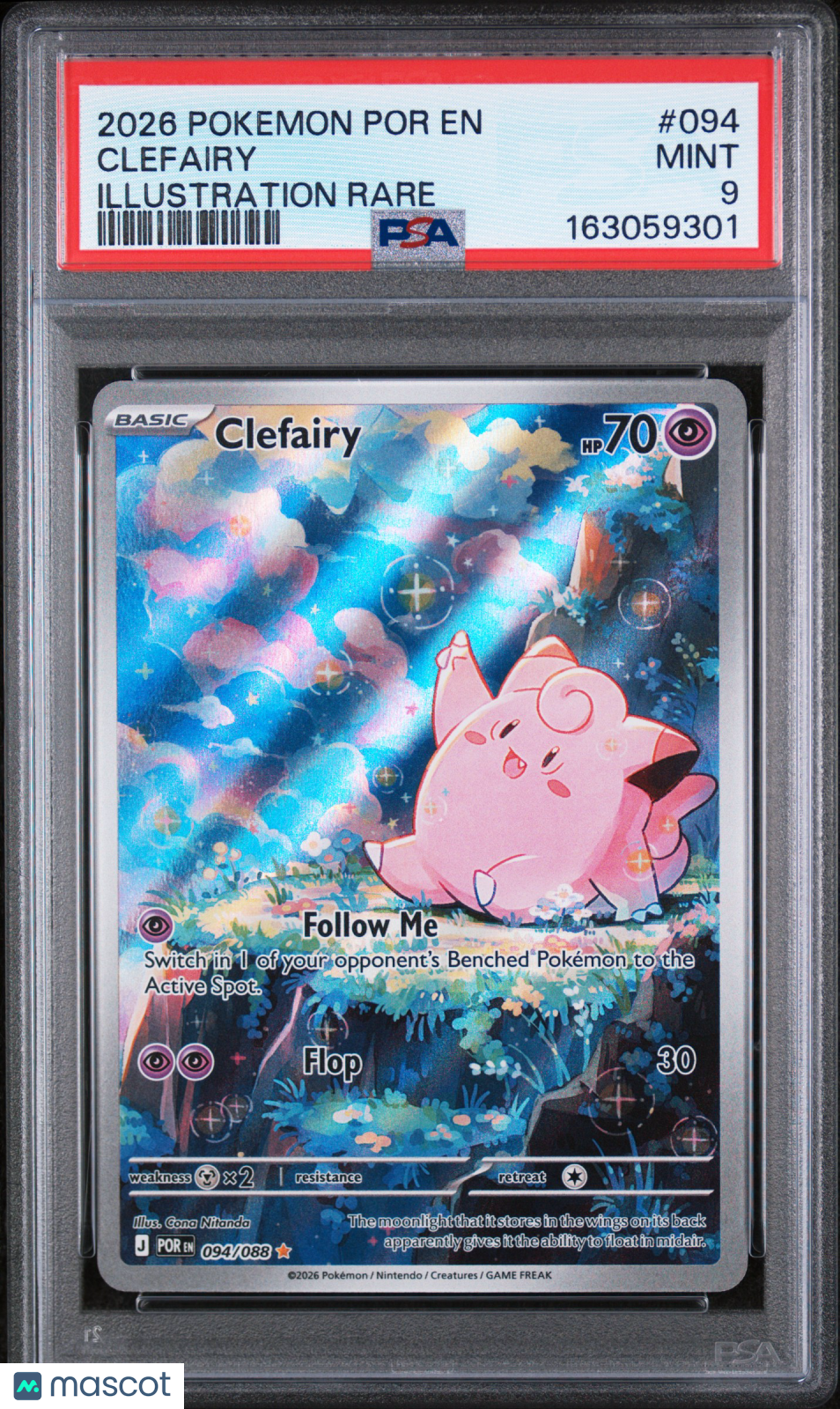 2026 Pokemon Por EN-Perfect Order Clefairy #094 Illustration Rare PSA 9