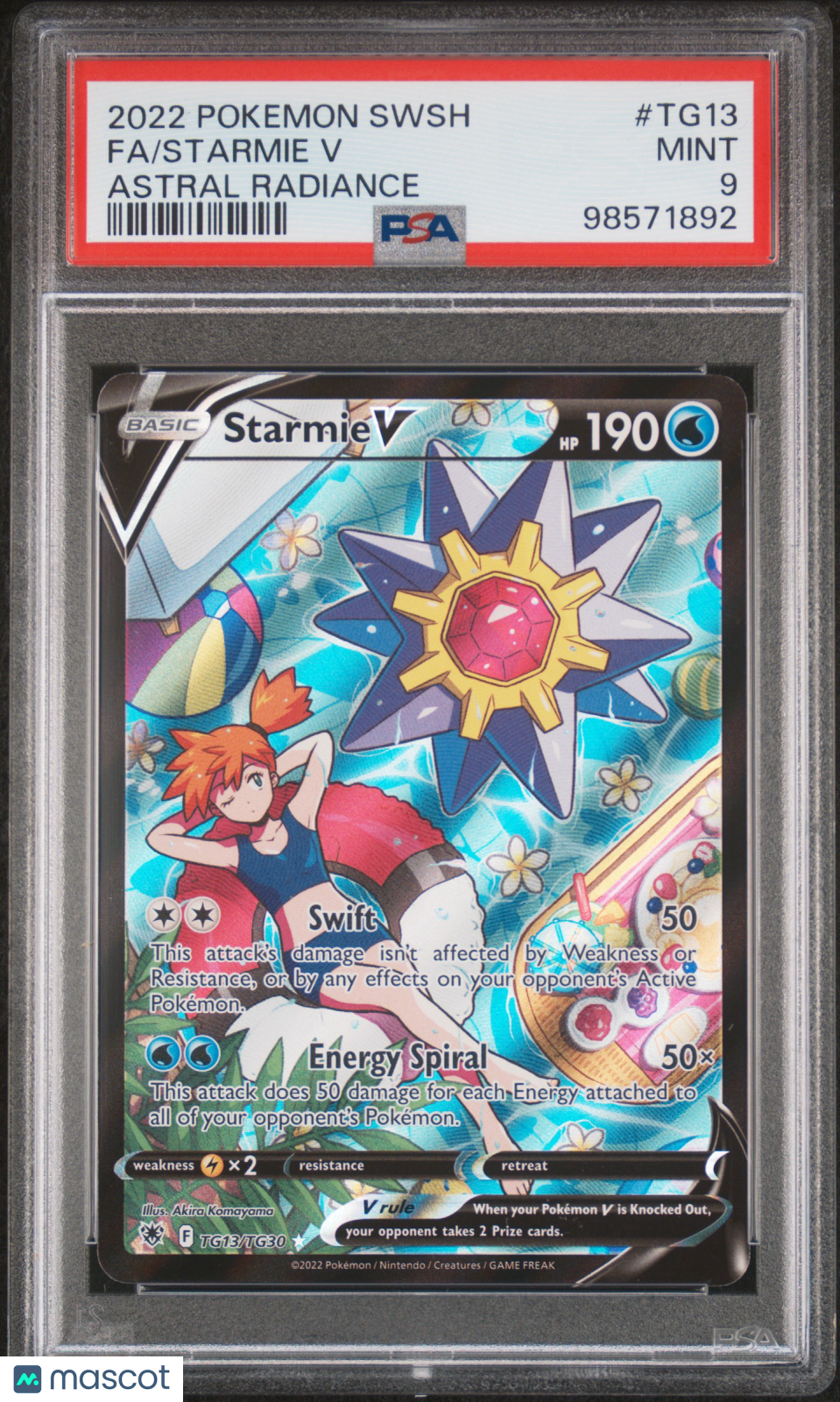 2022 Pokemon Sword & Shield Astral Radiance Starmie V #TG13 Astral Radiance Fa PSA 9