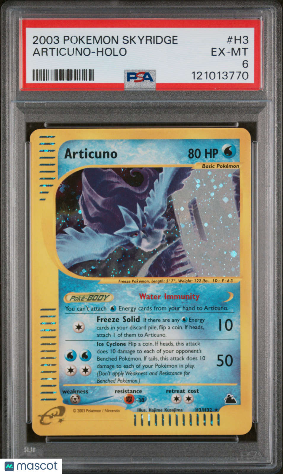 2003 Pokemon Skyridge Articuno #H3 PSA 6