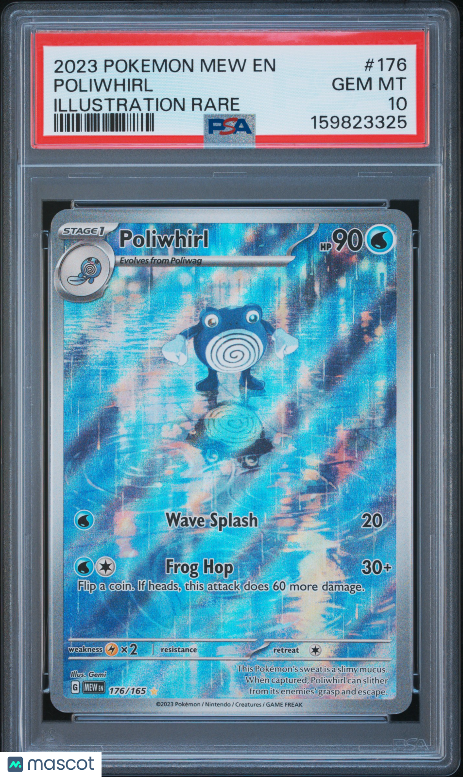 2023 Pokemon Mew EN-151 Poliwhirl #176 Illustration Rare PSA 10