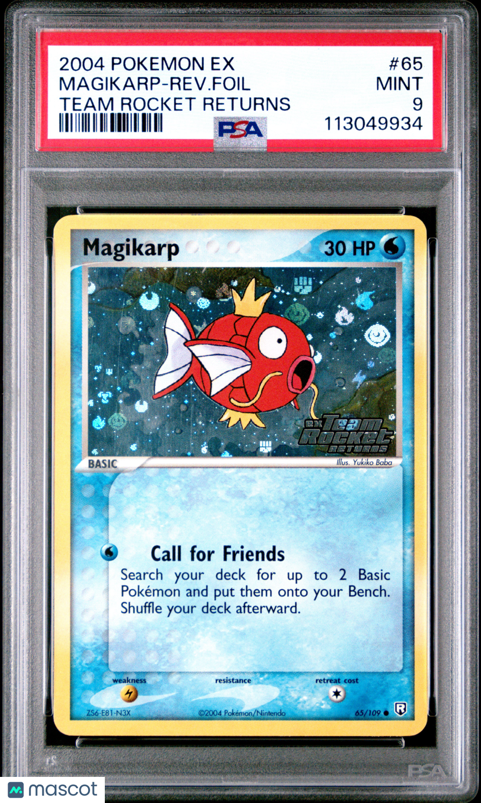 2004 Pokemon EX Team Rocket Returns Magikarp-Rev. Foil #65 Team Rocket Returns PSA 9