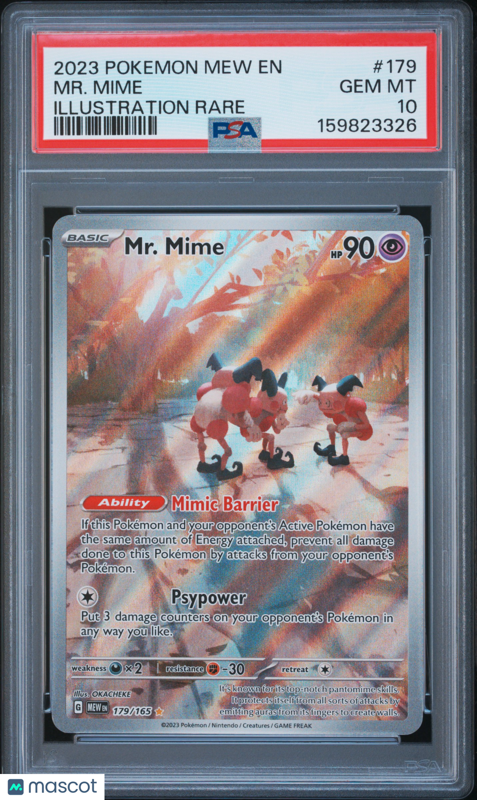 2023 Pokemon Mew EN-151 MR. Mime #179 Illustration Rare PSA 10
