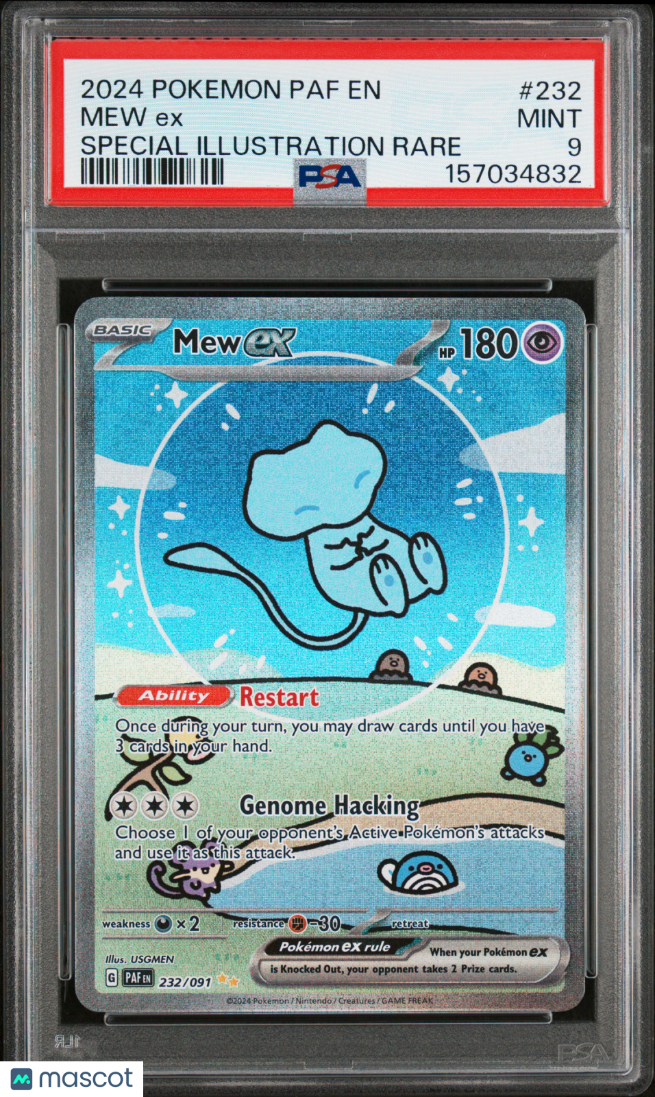2024 Pokemon Paf EN-Paldean Fates Mew EX #232 Special Illustration Rare PSA 9