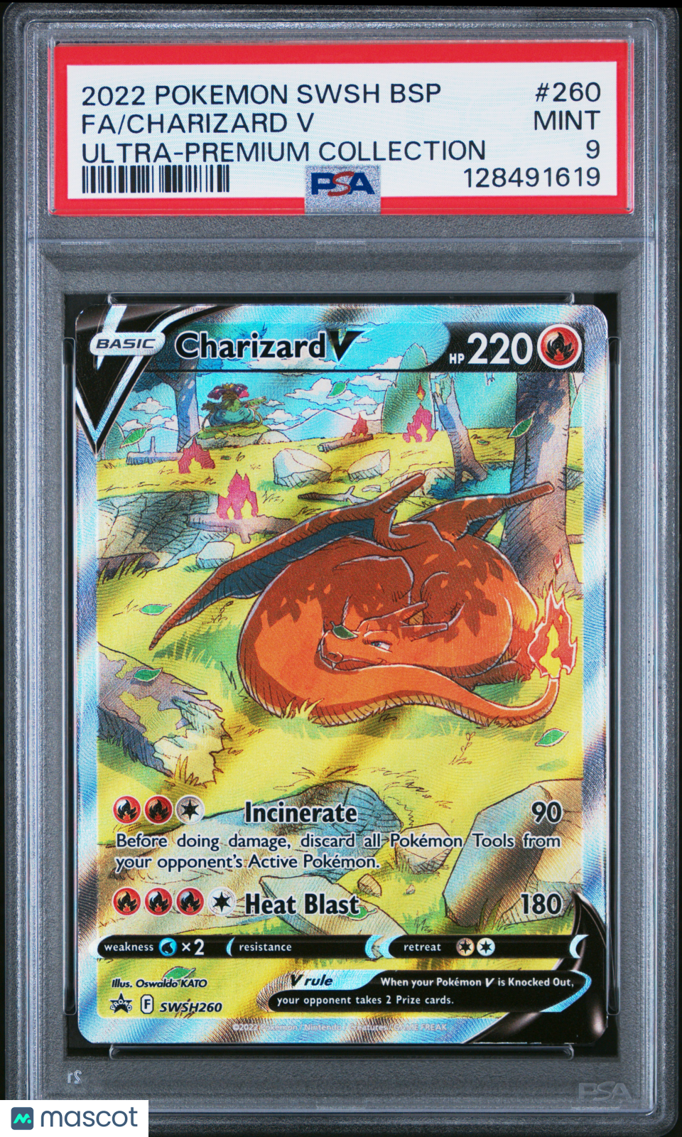 2022 Pokemon Swsh Black Star Promo Charizard V #260 Ultra-Premium Collection Fa PSA 9