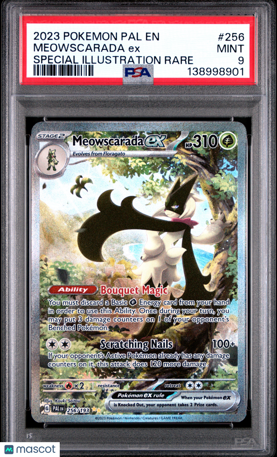 2023 Pokemon Pal EN-Paldea Evolved Meowscarada EX #256 Special Illustration Rare PSA 9