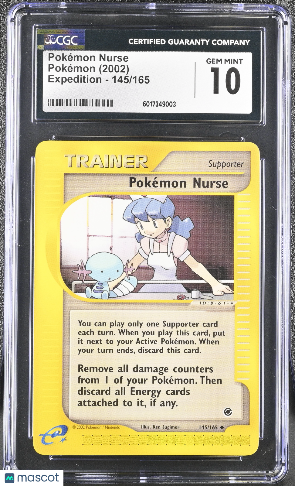 2002 Pokemon Pokémon Nurse #145/165 145/165 CGC 10