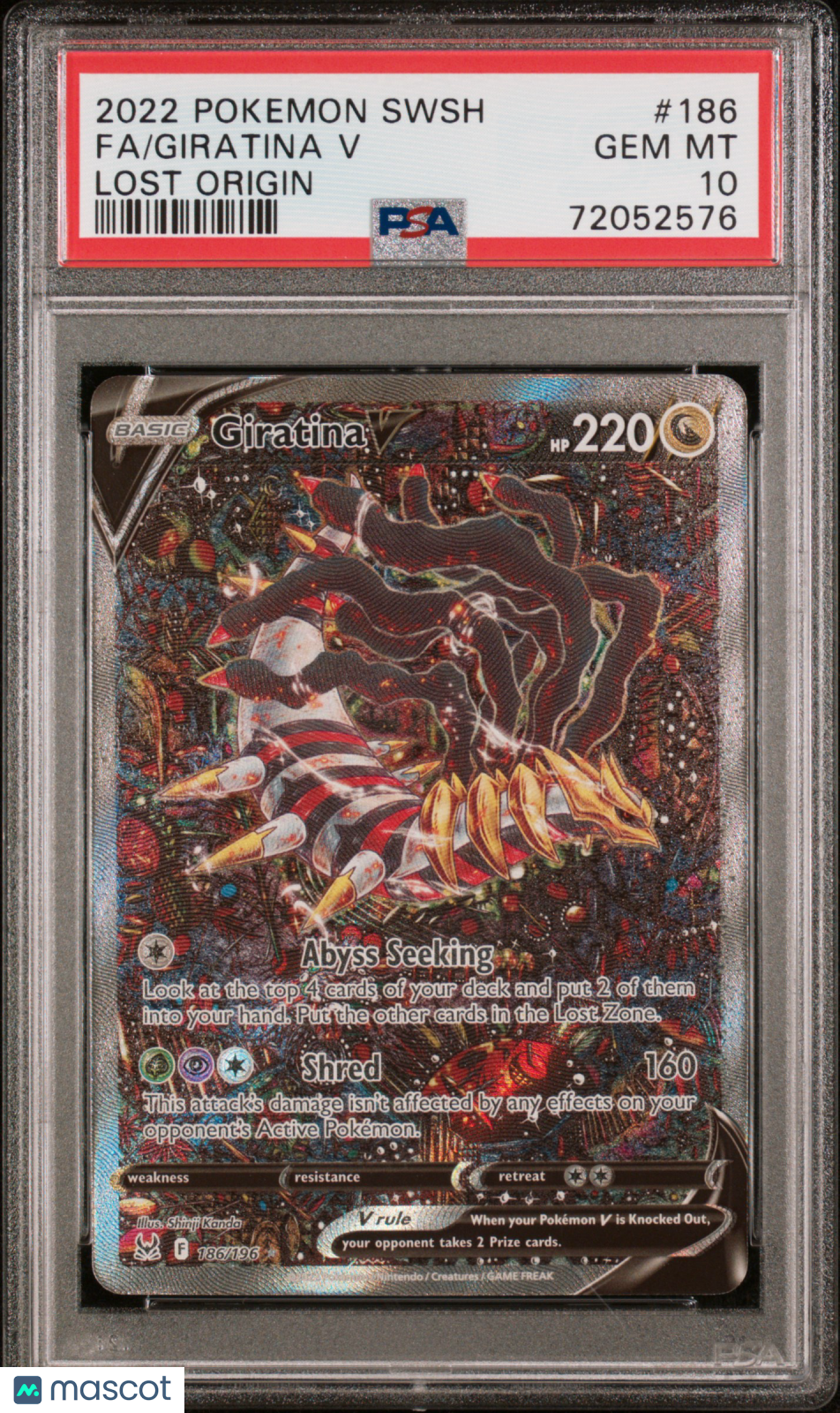 2022 Pokemon Sword & Shield Lost Origin Giratina V #186 Fa Lost Origin PSA 10