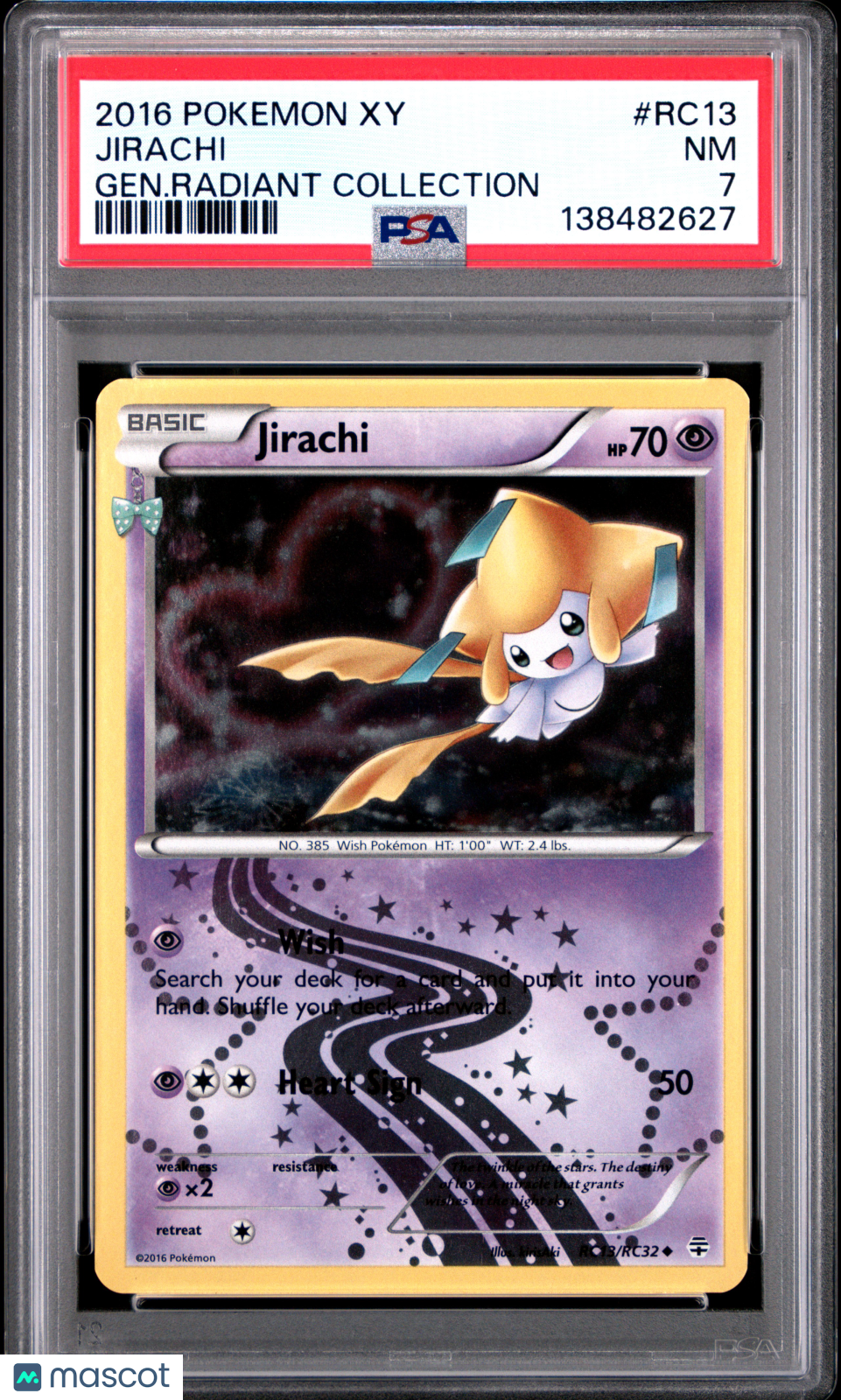 2016 Pokemon Xy Generations Radiant Collection Jirachi #RC13 Gen.Radiant Collection PSA 7