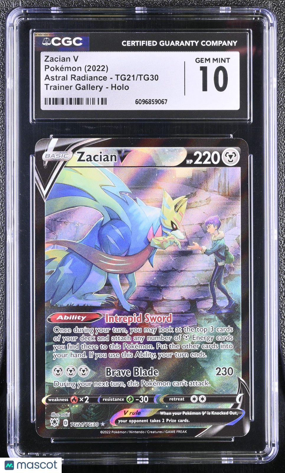 2022 Pokemon Zacian V #TG21/TG30 CGC 10