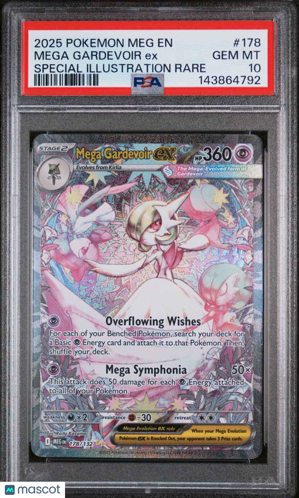 2025 Pokemon Meg EN-Mega Evolution Mega Gardevoir EX #178 Special Illustration Rare PSA 10