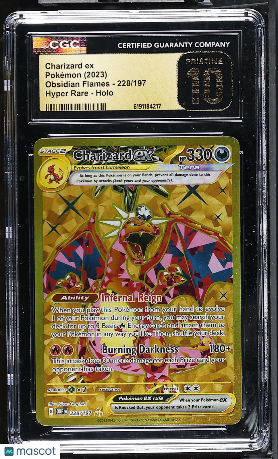 2023 Pokemon Charizard ex #228/197 Hyper Rare CGC 10