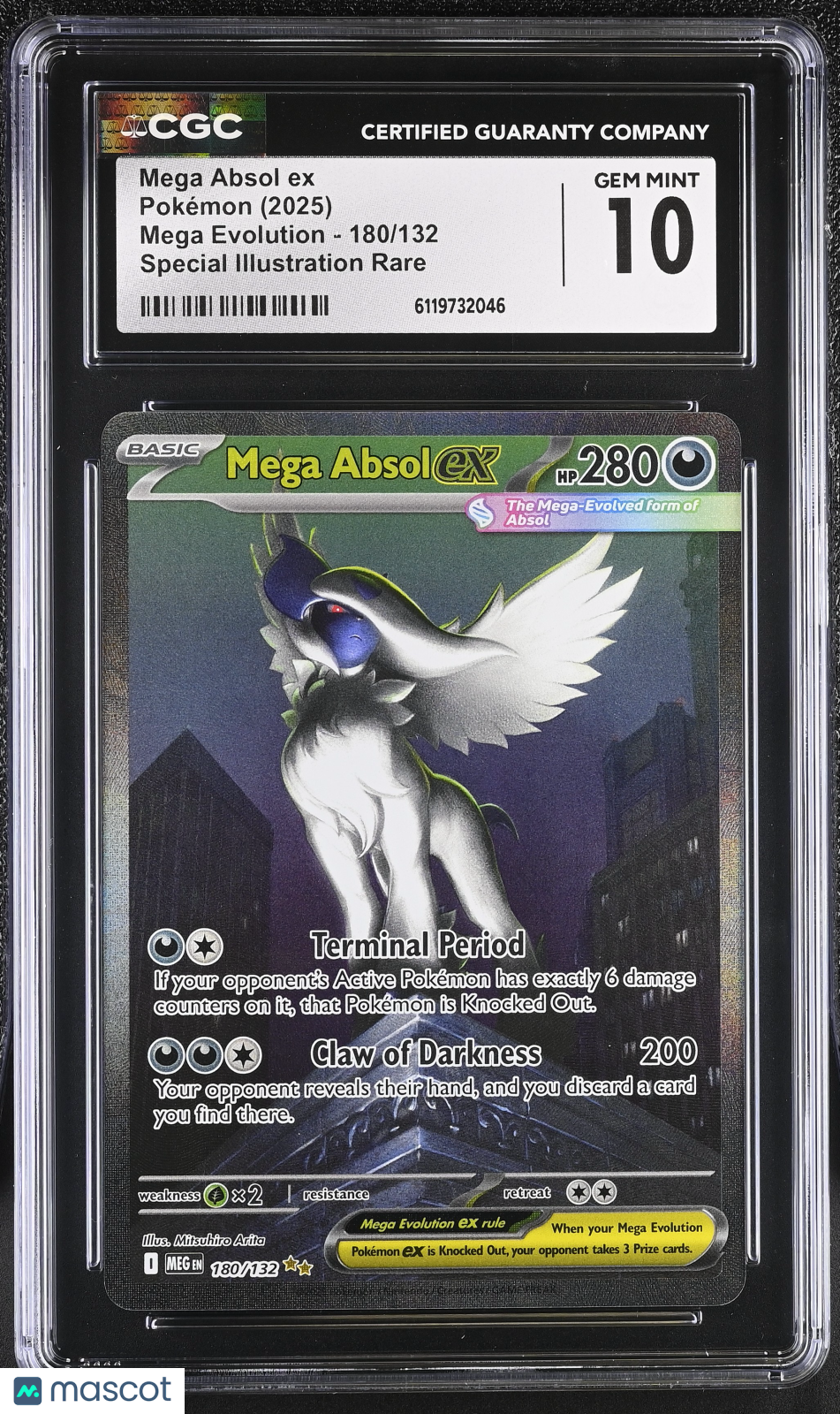 2025 Pokemon Mega Absol ex #180/132 Special Illustration Rare CGC 10