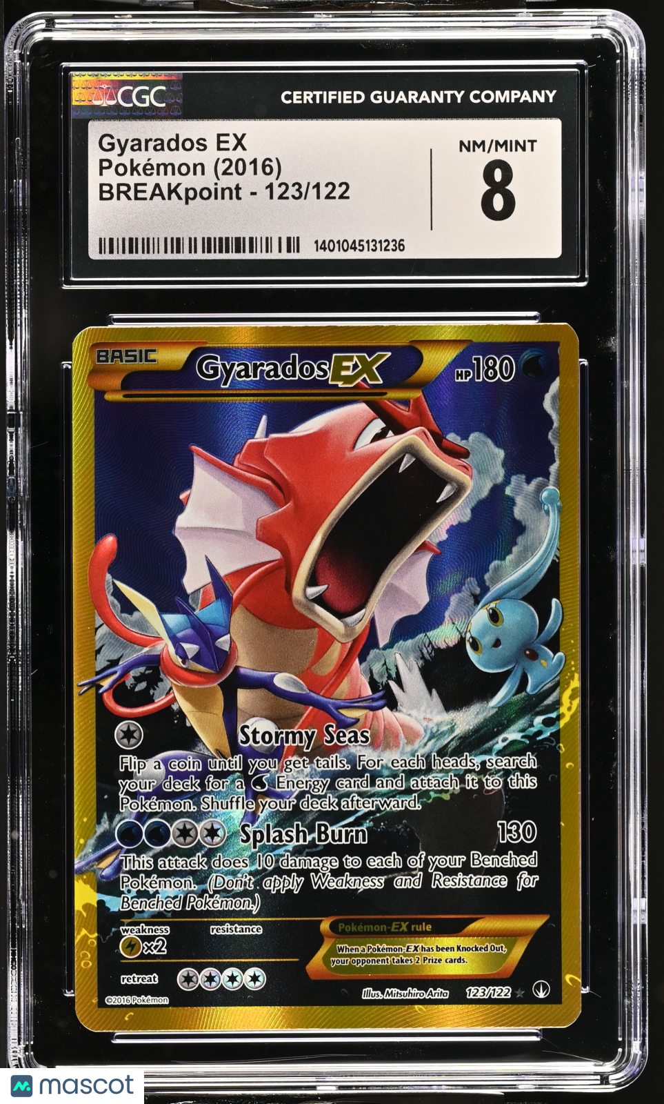 2016 Pokemon Gyarados EX #123/122 Secret Rare CGC 8