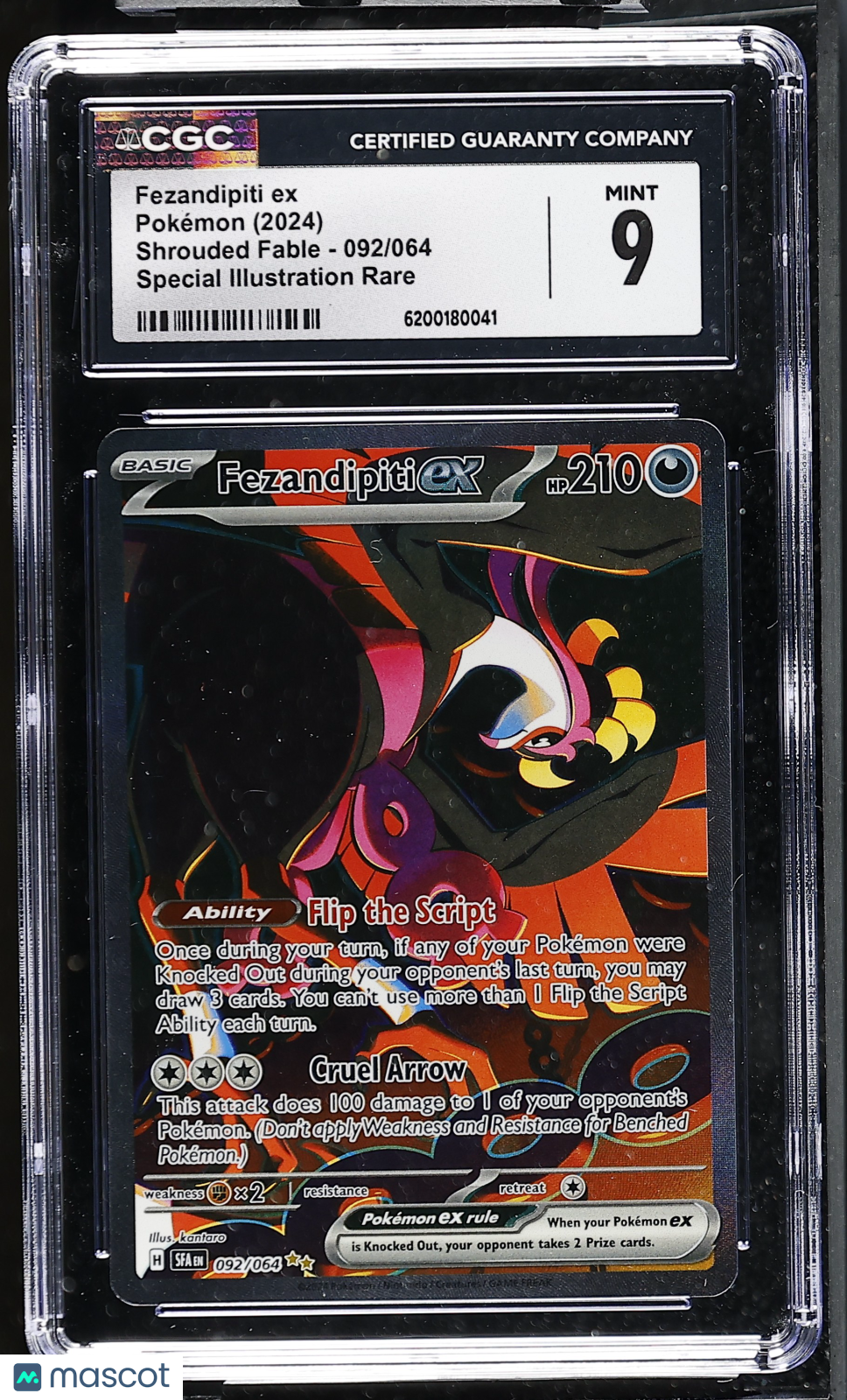 2024 Pokemon Fezandipiti ex #092/064 Special Illustration Rare CGC 9