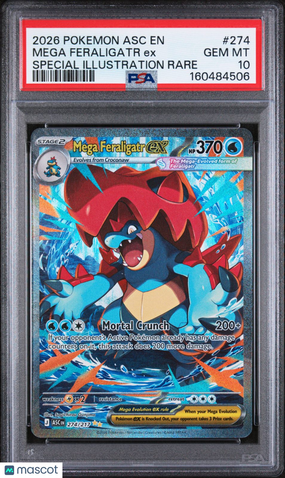 2026 Pokemon Asc EN-Ascended Heroes Mega Feraligatr EX #274 Special Illustration Rare PSA 10