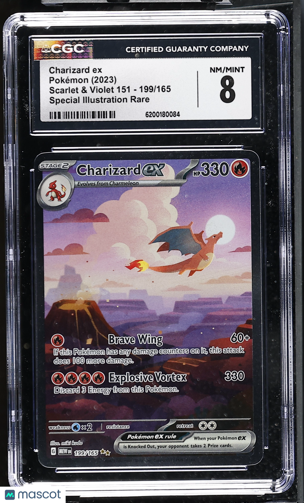 2023 Pokemon Charizard ex #199/165 Special Illustration Rare CGC 8