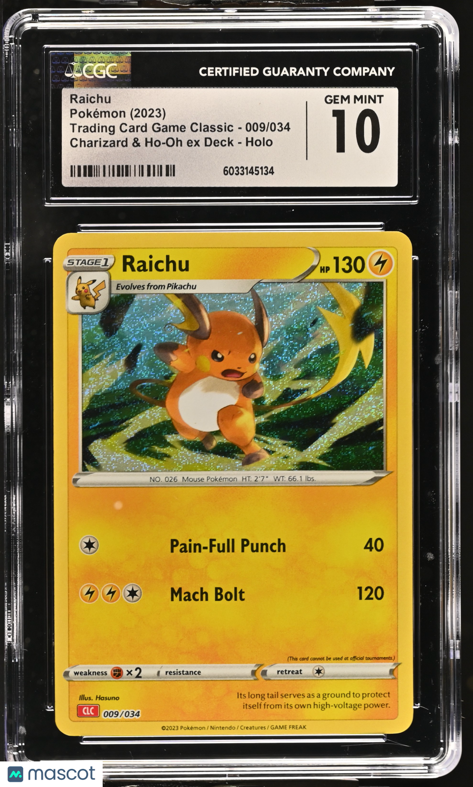 2023 Pokemon Raichu #009/034 009/034 CGC 10