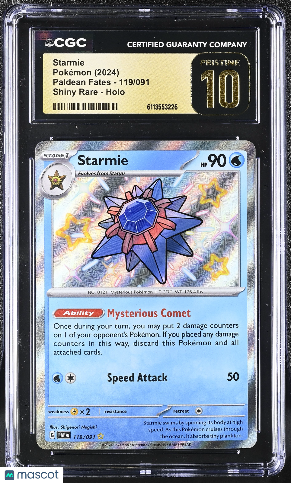 2024 Pokemon Starmie #119/091 Shiny Rare CGC 10