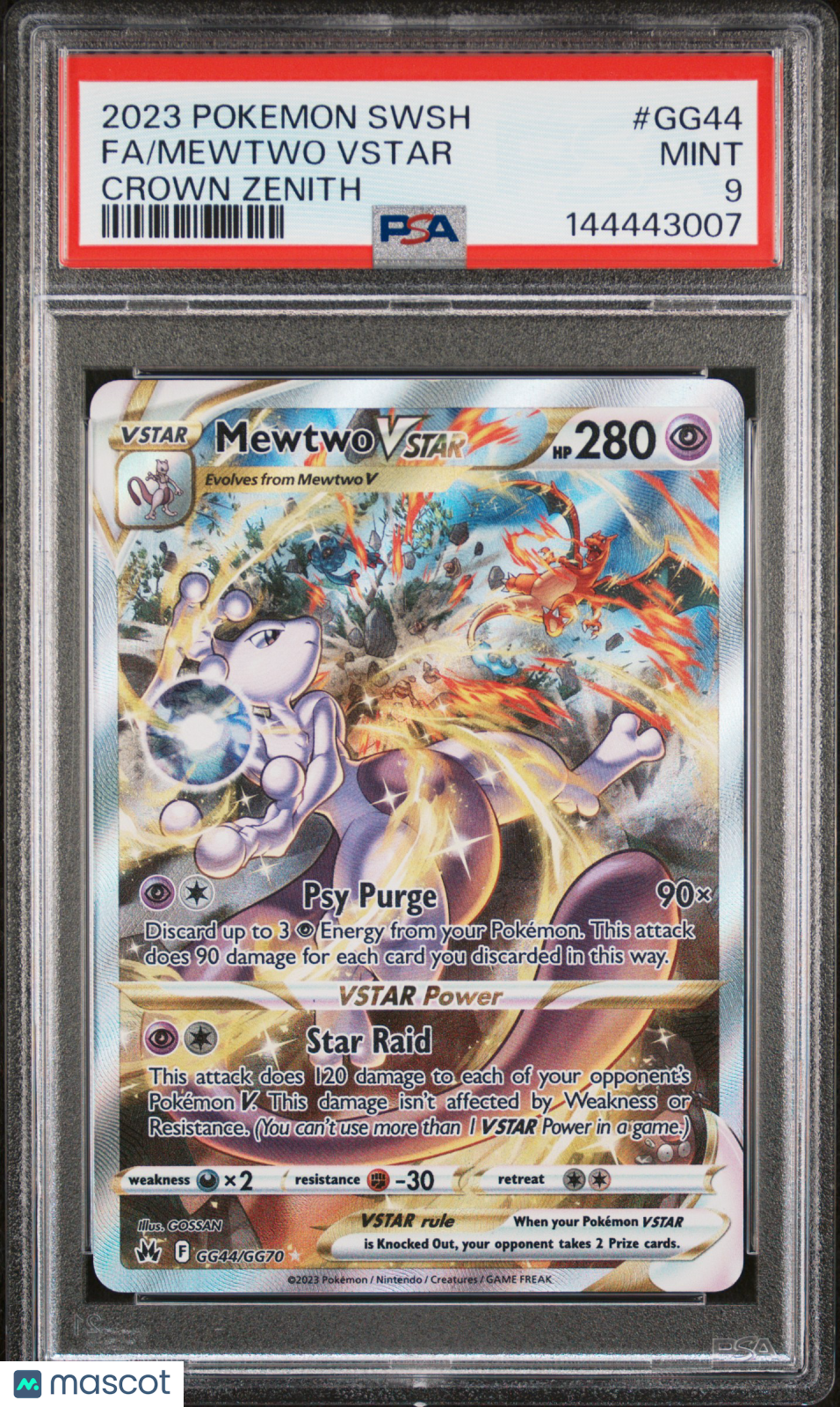 2023 Pokemon Sword And Shield Crown Zenith Mewtwo VSTAR #GG44 Crown Zenith Fa PSA 9