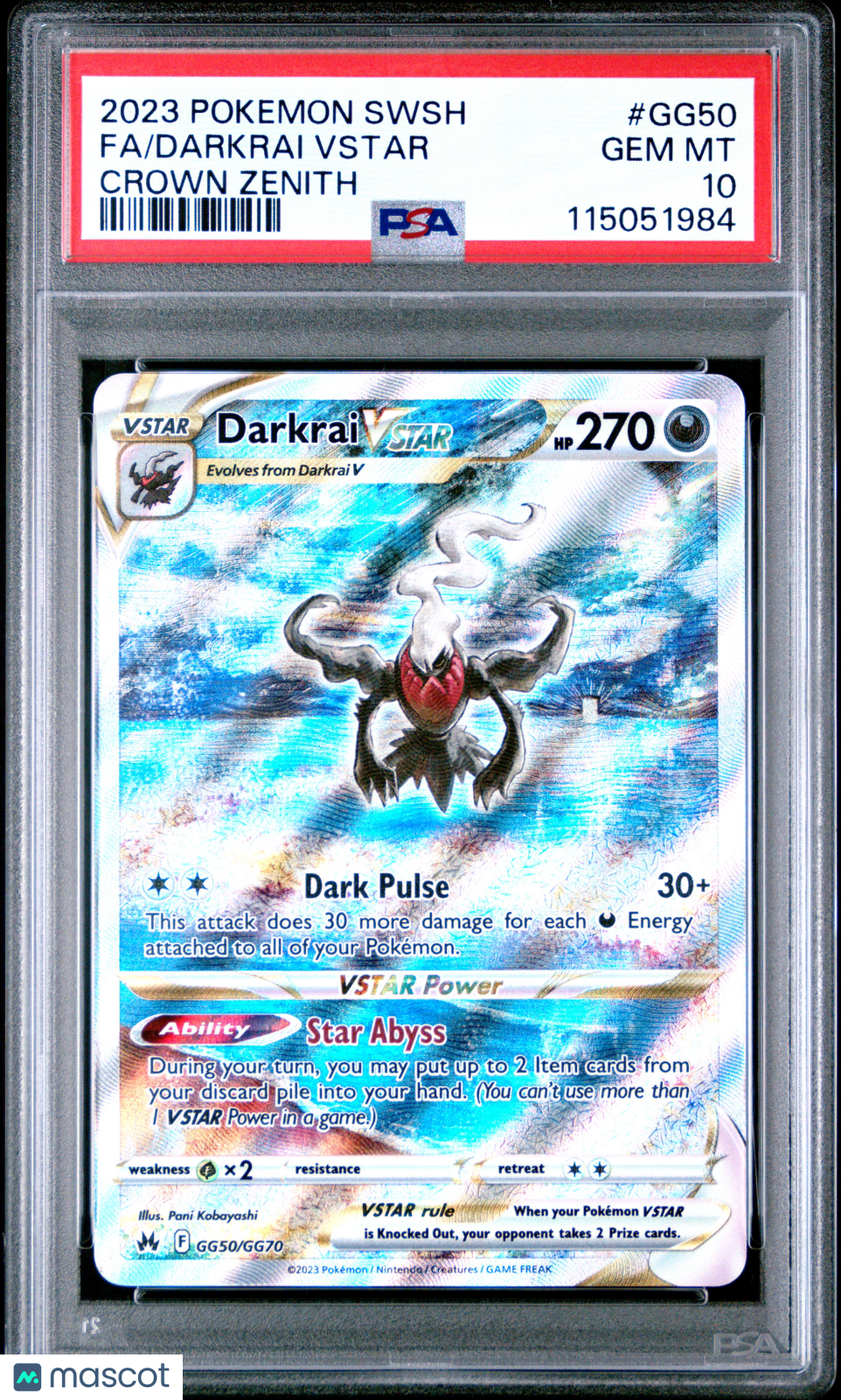 2023 Pokemon Sword And Shield Crown Zenith Darkrai VSTAR #GG50 Crown Zenith Fa PSA 10