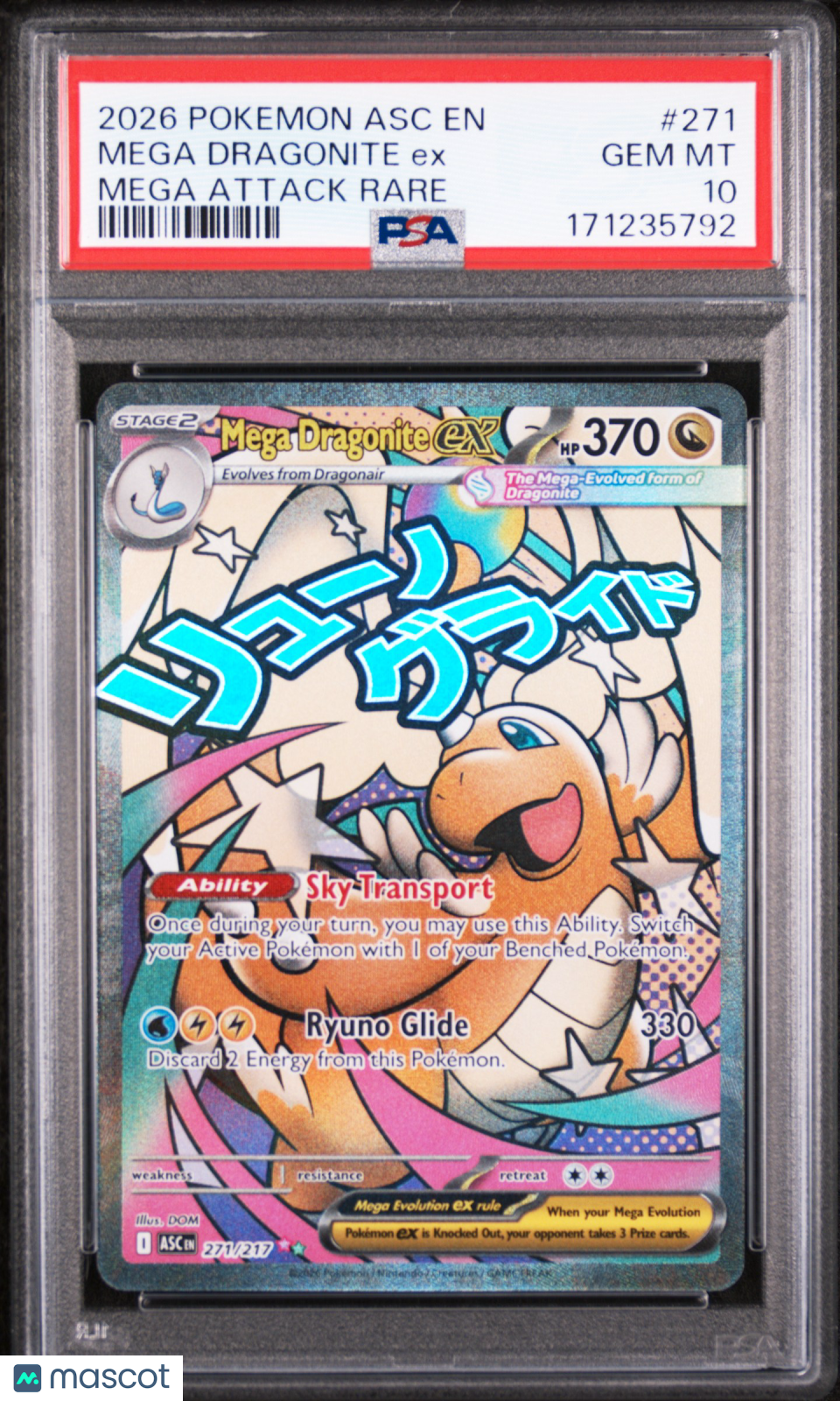 2026 Pokemon Asc EN-Ascended Heroes Mega Dragonite EX #271 Mega Attack Rare PSA 10