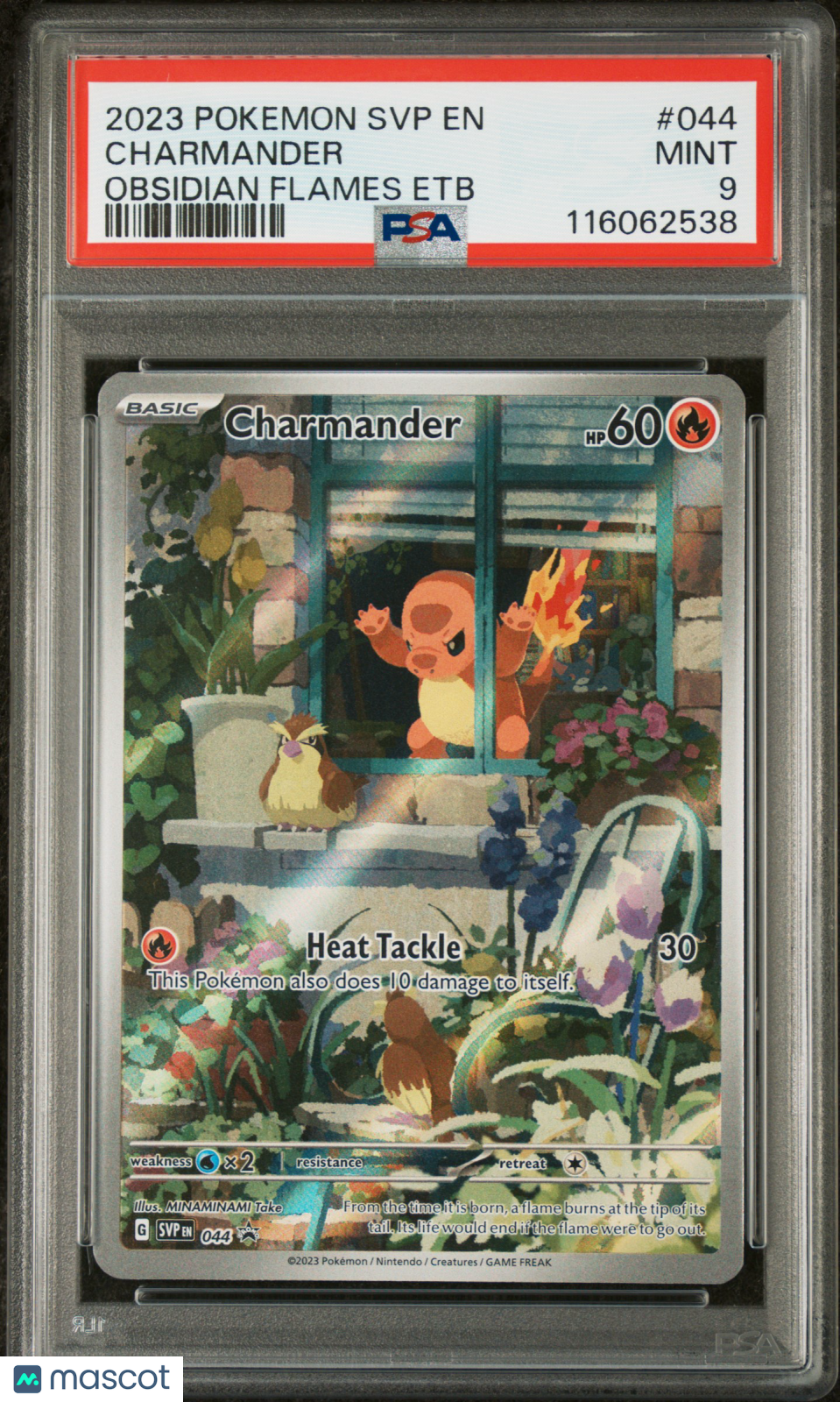 2023 Pokemon SVP EN-SV Black Star Promo Charmander #044 Obsidian Flames Etb PSA 9