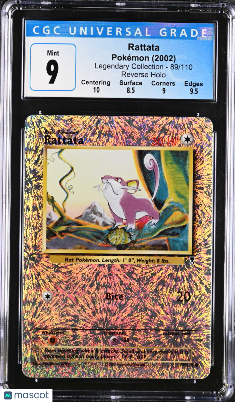 2002 Pokemon Rattata #89/110 CGC 9