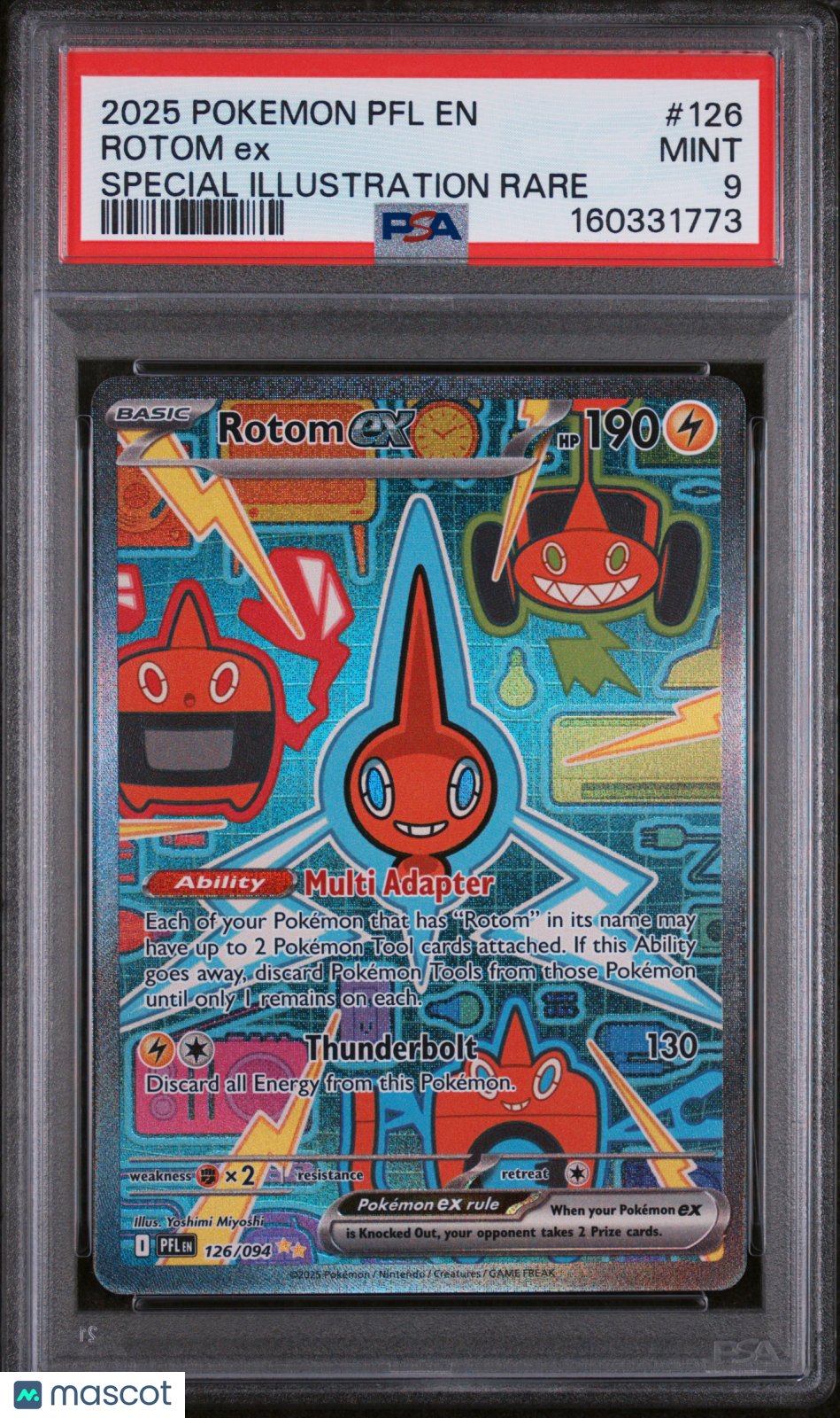 2025 Pokemon PFL EN-Phantasmal Flames Rotom EX #126 Special Illustration Rare PSA 9