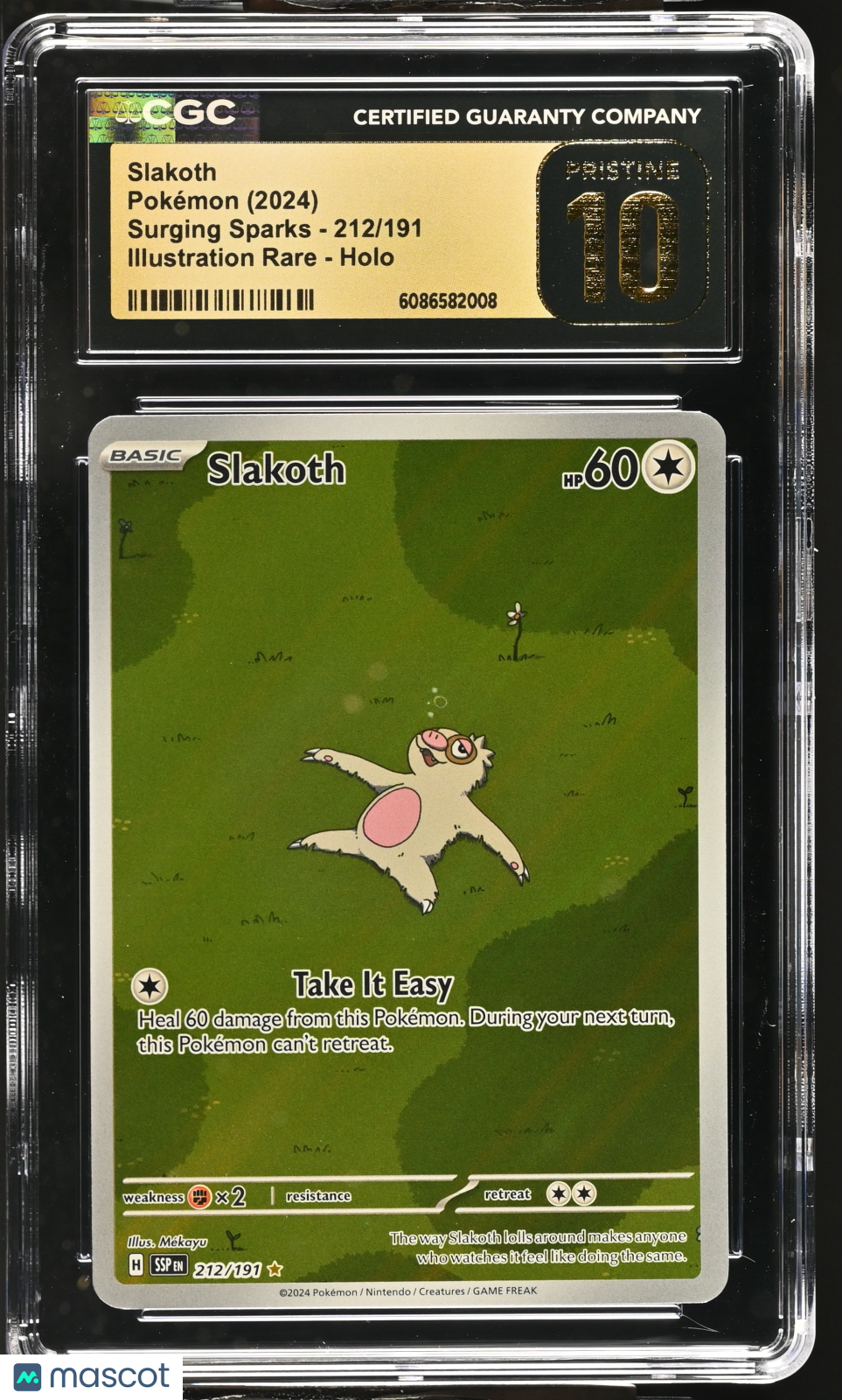 2024 Pokemon Slakoth #212/191 Illustration Rare CGC 10
