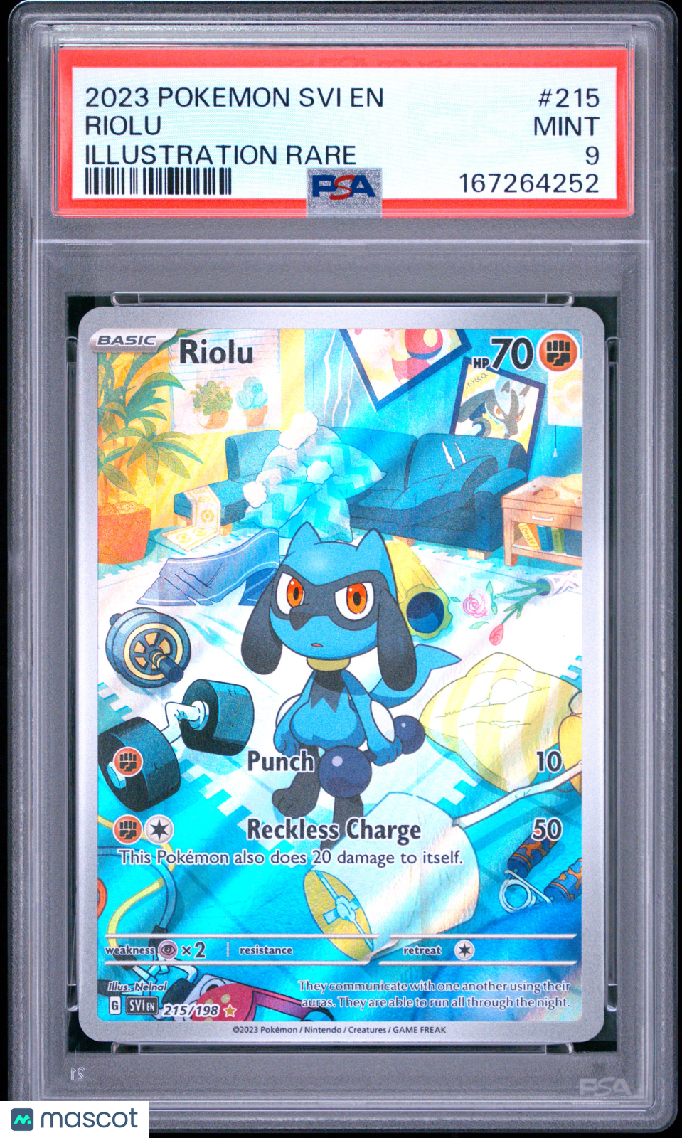 2023 Pokemon Svi EN-Scarlet & Violet Riolu #215 Illustration Rare PSA 9