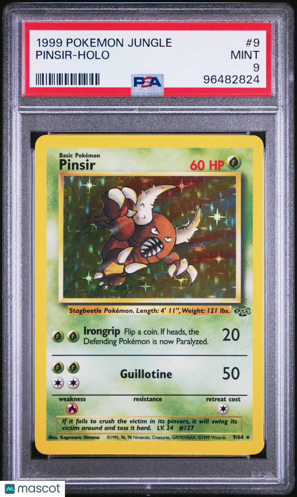 1999 Pokemon Jungle Pinsir #9 PSA 9