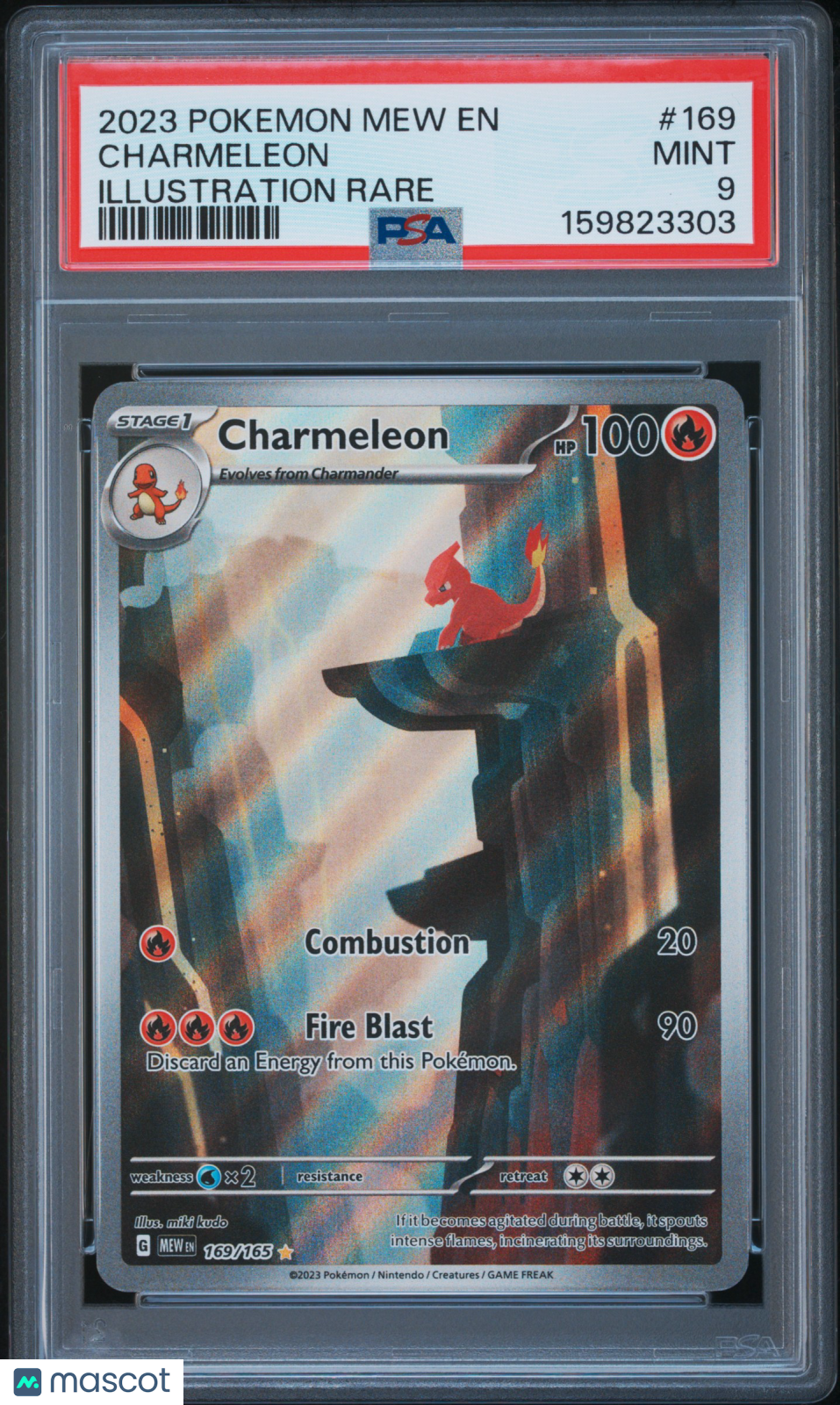 2023 Pokemon Mew EN-151 Charmeleon #169 Illustration Rare PSA 9