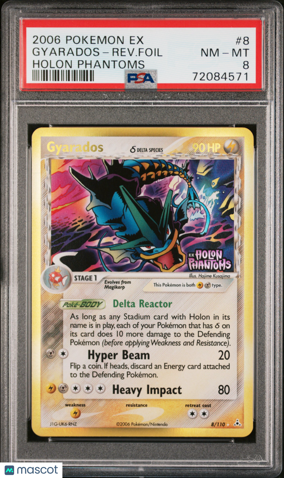 2006 Pokemon EX Holon Phantoms Gyarados-Rev. Foil #8 Holon Phantoms PSA 8