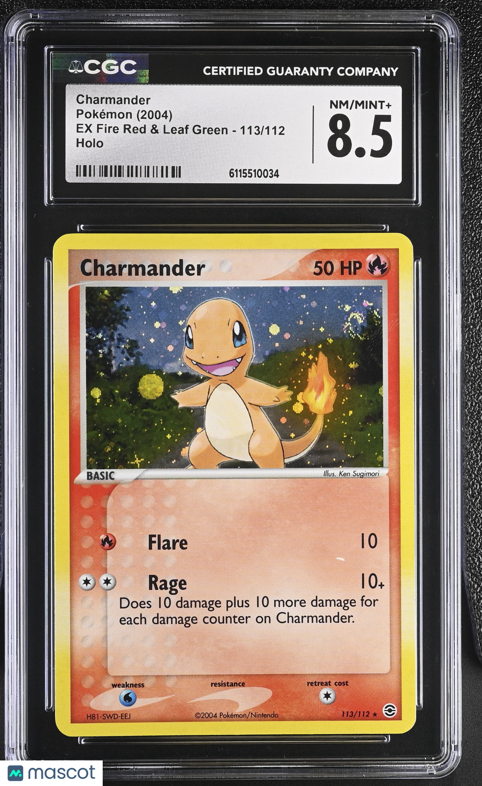 2004 Pokemon Charmander #113/112 CGC 8.5