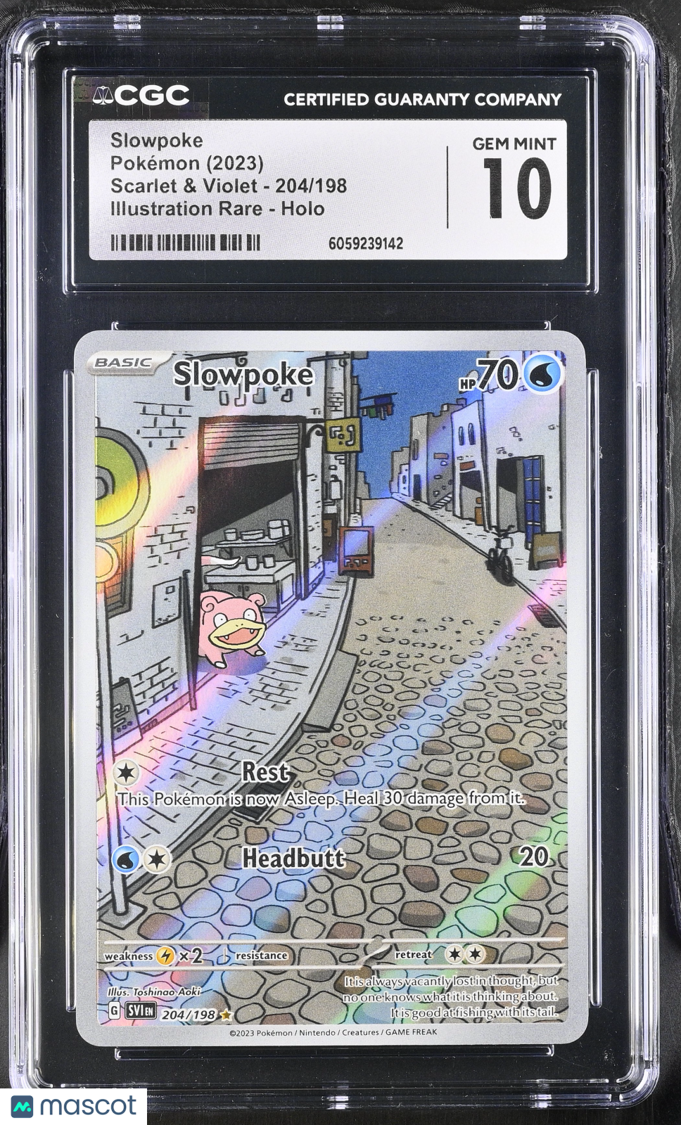 2023 Pokemon Slowpoke #204/198 Illustration Rare CGC 10