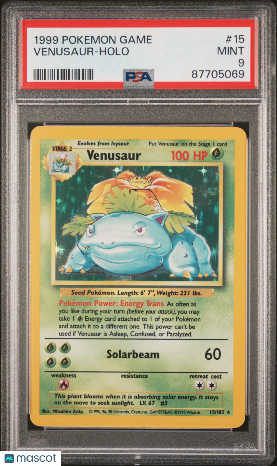 1999 Pokemon Game Venusaur #15 PSA 9