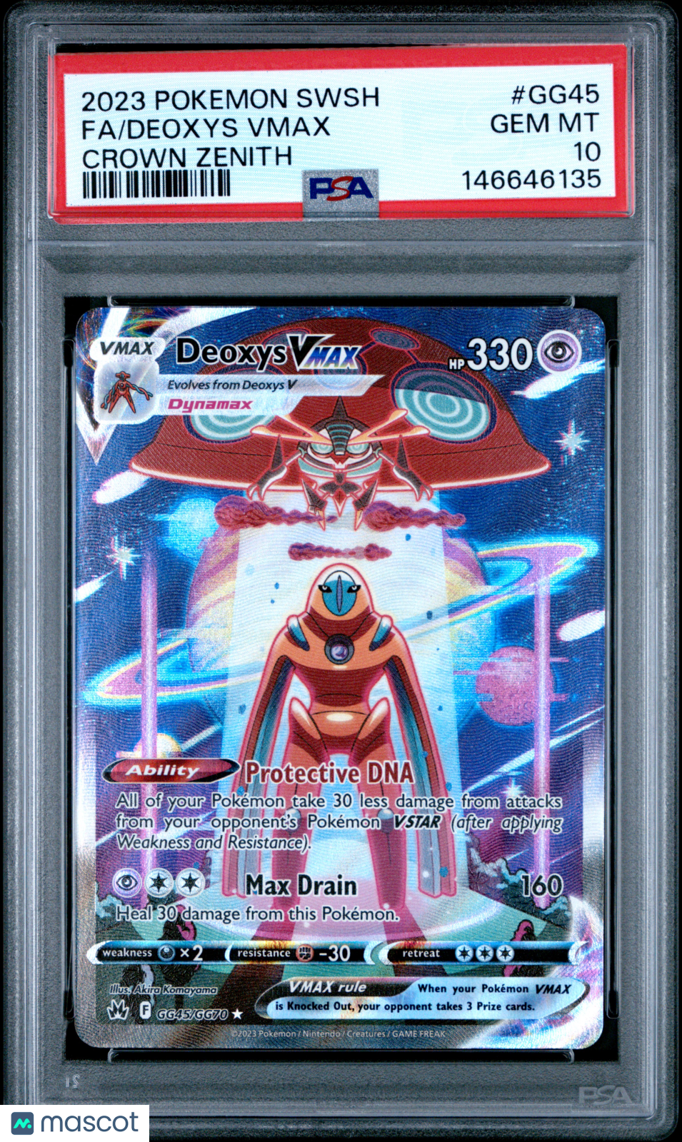 2023 Pokemon Sword And Shield Crown Zenith Deoxys VMAX #GG45 Crown Zenith Fa PSA 10