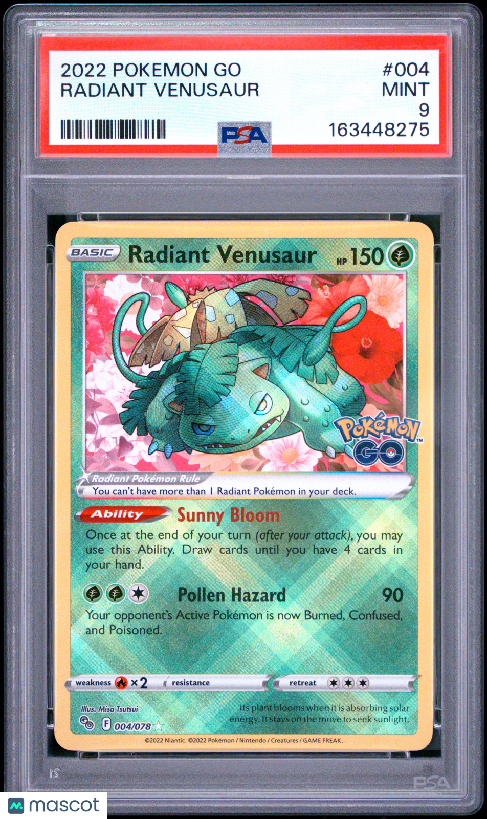 2022 Pokemon Go Radiant Venusaur #004 PSA 9