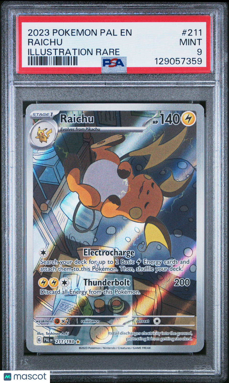 2023 Pokemon Pal EN-Paldea Evolved Raichu #211 Illustration Rare PSA 9