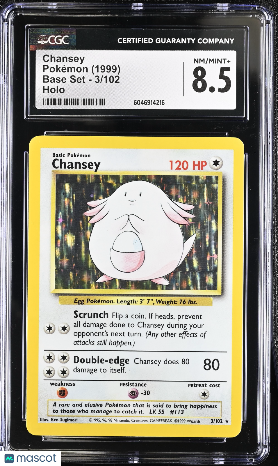 1999 Pokemon Chansey #3/102 3/102 CGC 8.5