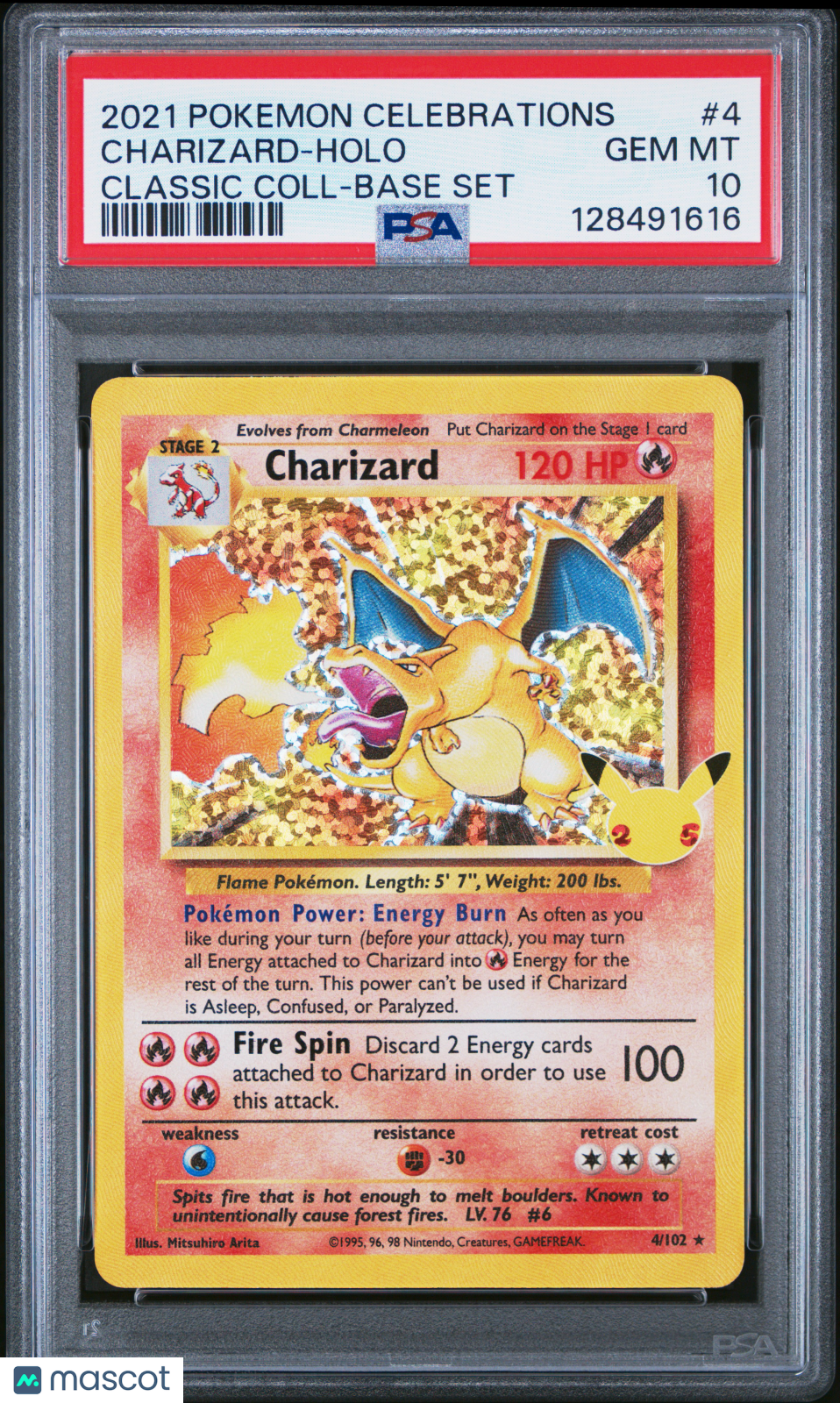 2021 Pokemon Celebrations Classic Collection Charizard #4 Classic Coll-Base Set PSA 10