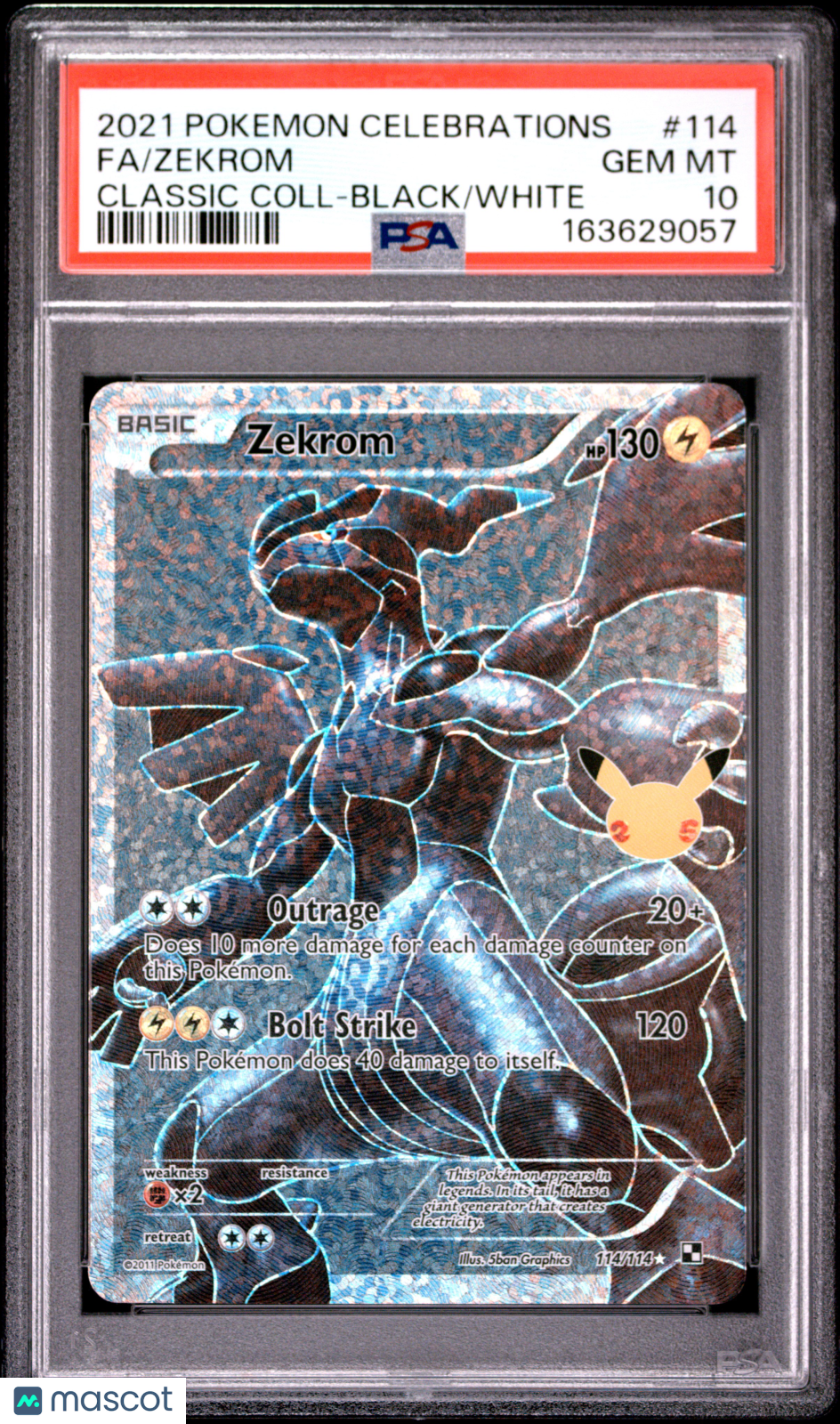 2021 Pokemon Celebrations Classic Collection Zekrom #114 Fa Classic Coll-Black/White PSA 10