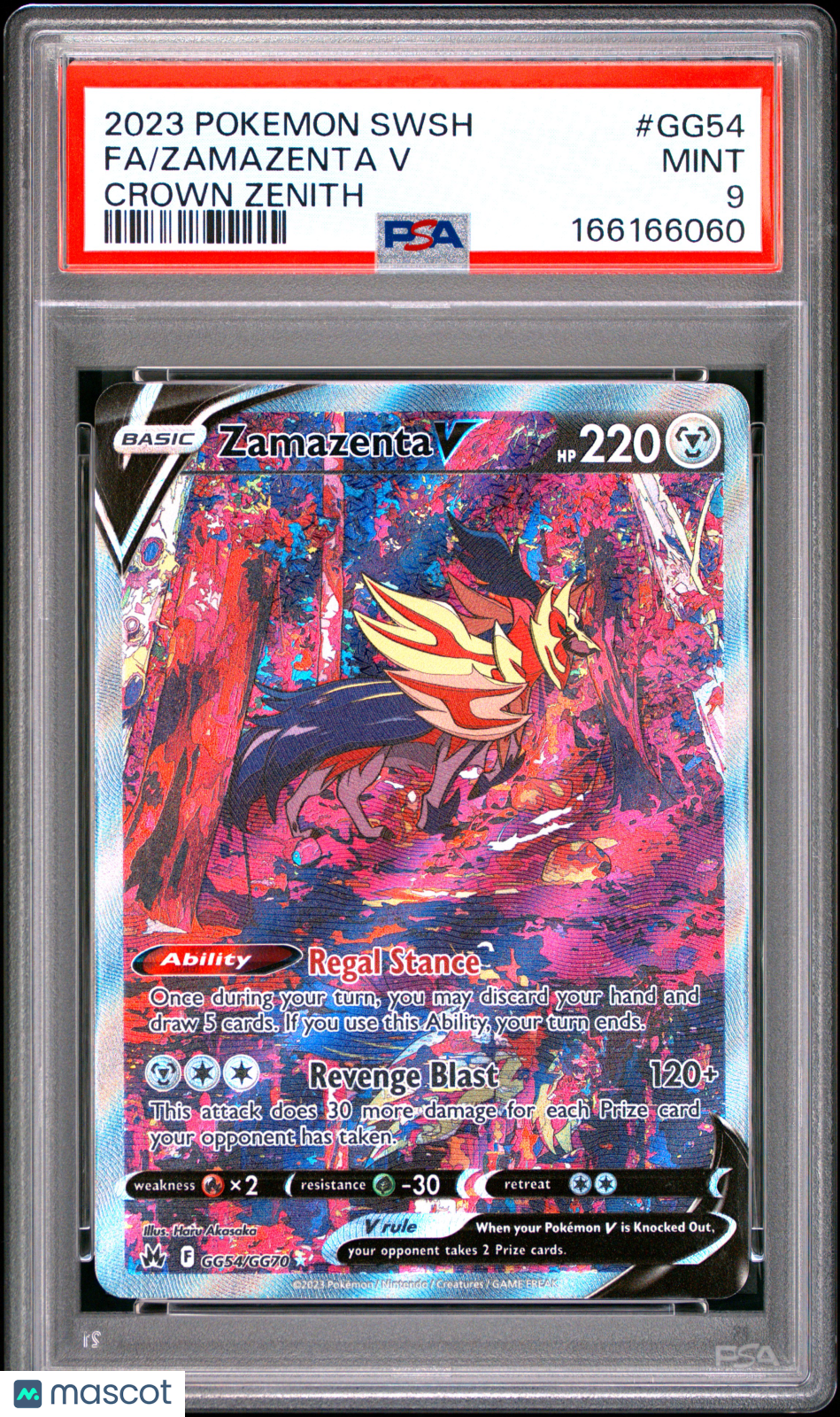 2023 Pokemon Sword And Shield Crown Zenith Zamazenta V #GG54 Crown Zenith Fa PSA 9